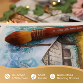 Silver Atelier™ Golden Taklon Quill Paintbrush | Short Handle | 5225S